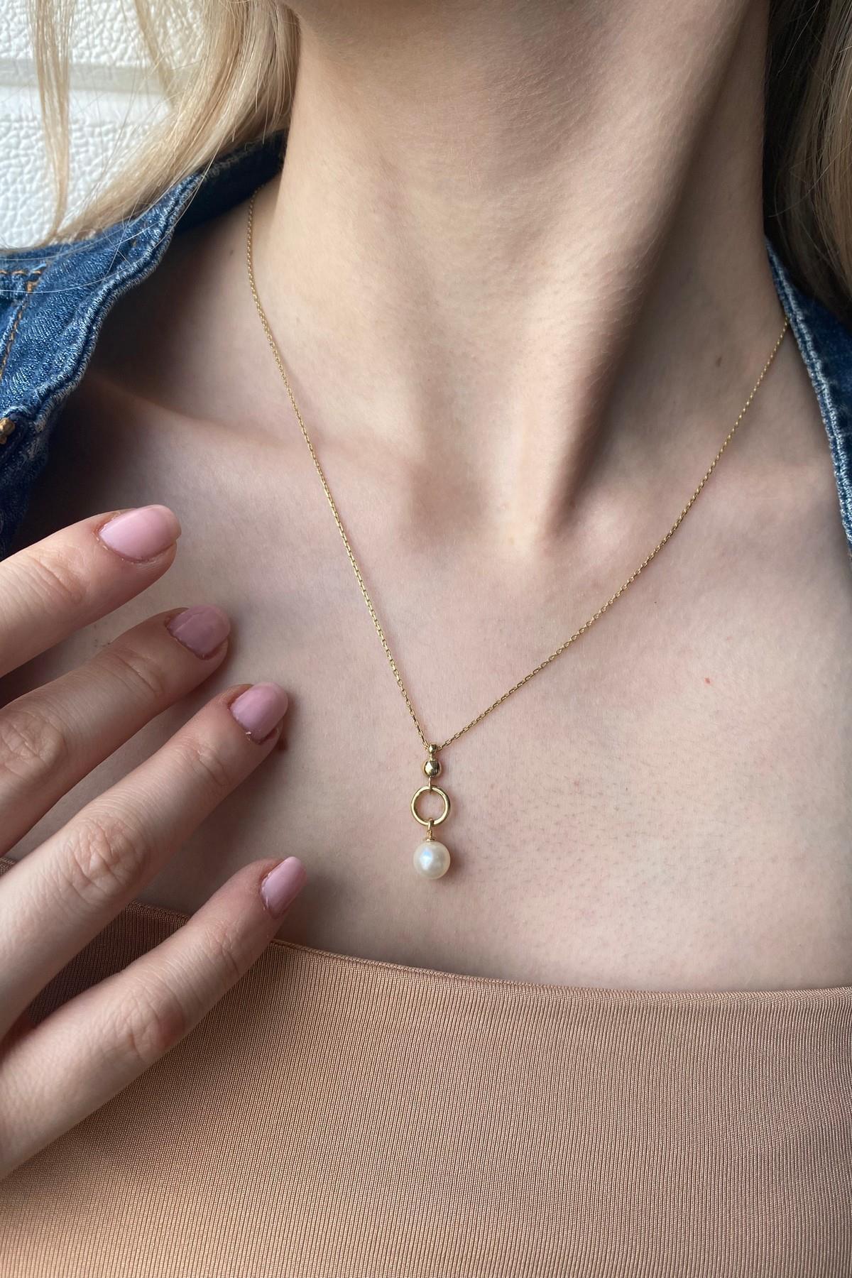 Halka Tatlı Su Doğal İnci Kolye