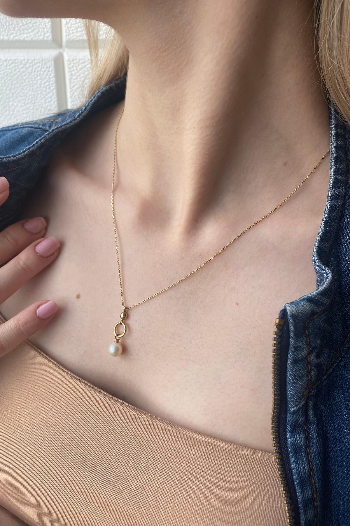 Halka Tatlı Su Doğal İnci Kolye