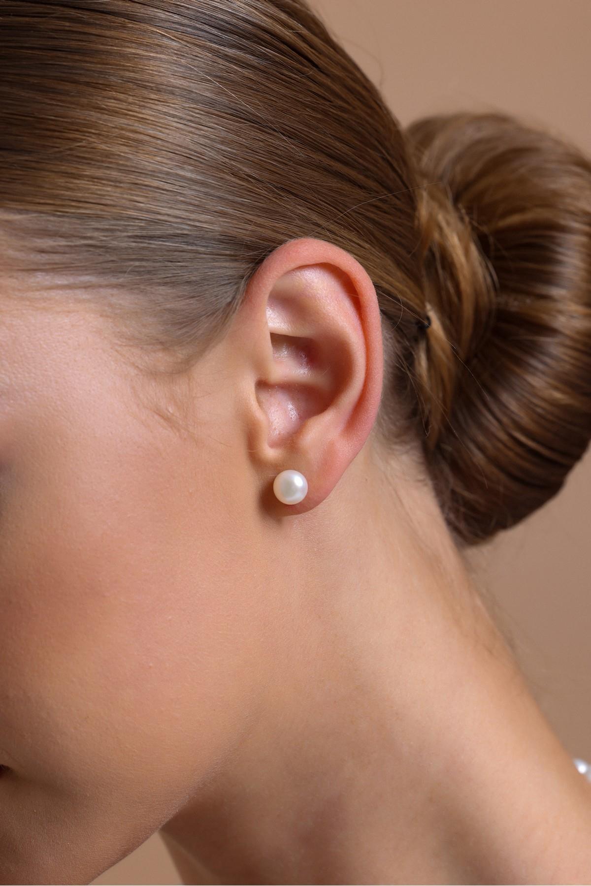 Sıralı Doğal İnci Küpe Kolye Bileklik Üçlü Set