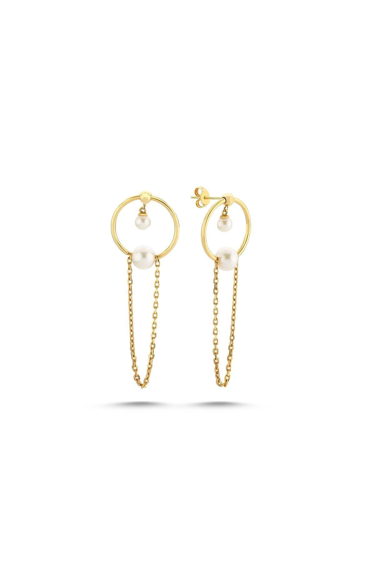 Tatlı Su Doğal İnci Sallanan Küpe