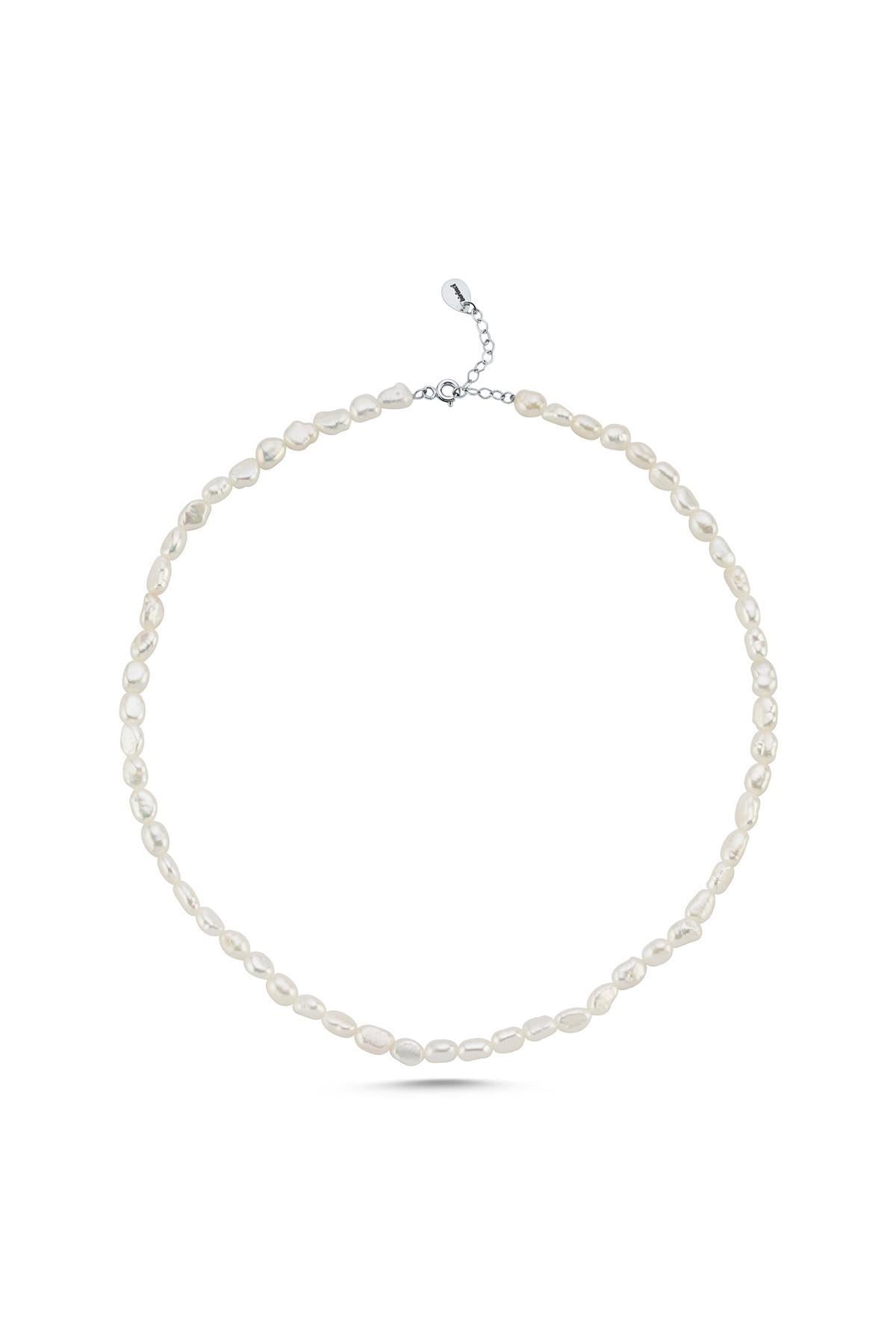 Yassı Barok İnci Kolye