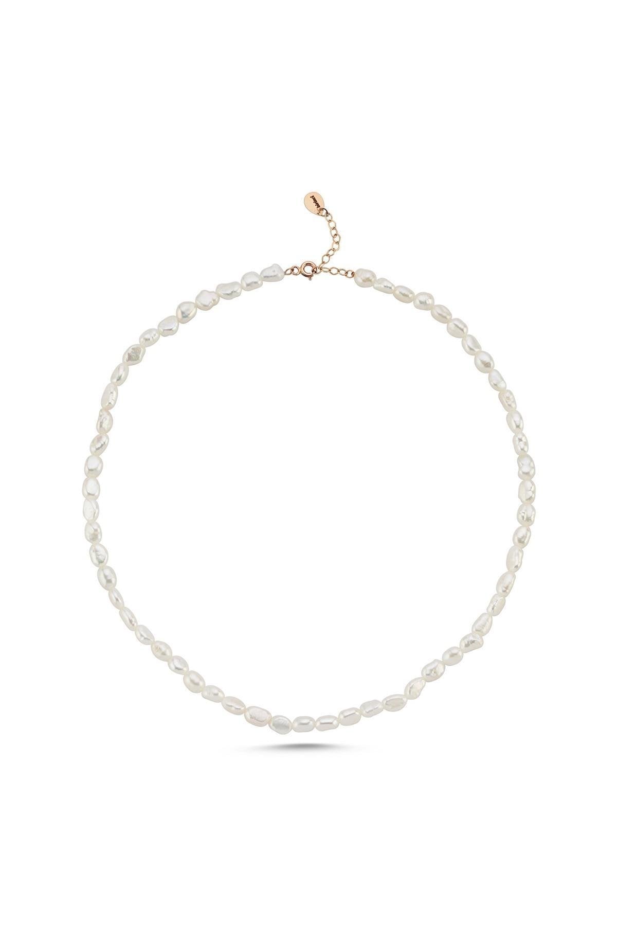 Yassı Barok İnci Kolye