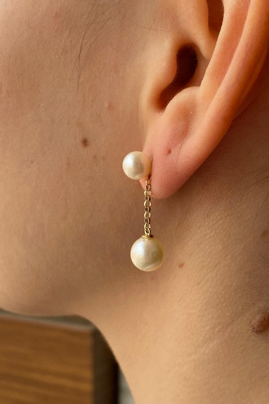 Doğal İnci Sallantılı Küpe