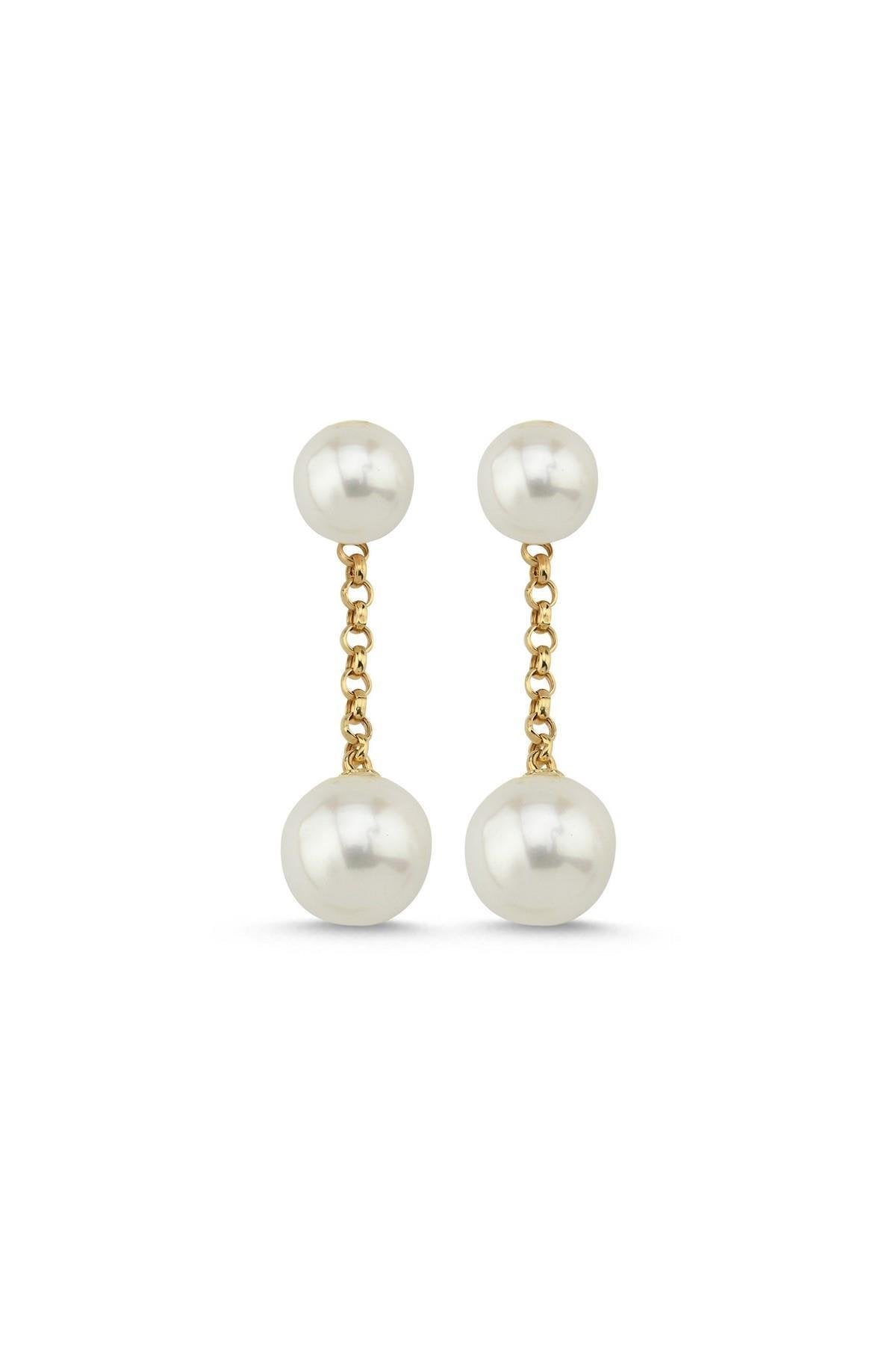 Doğal İnci Sallantılı Küpe