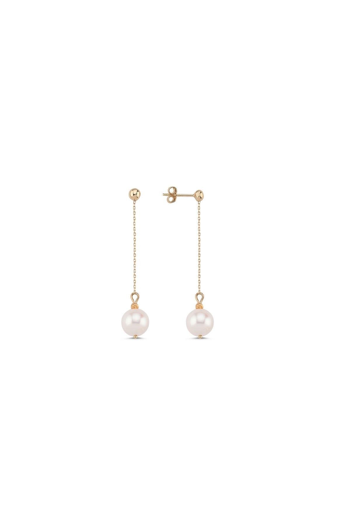 Doğal İnci Sallantılı Küpe