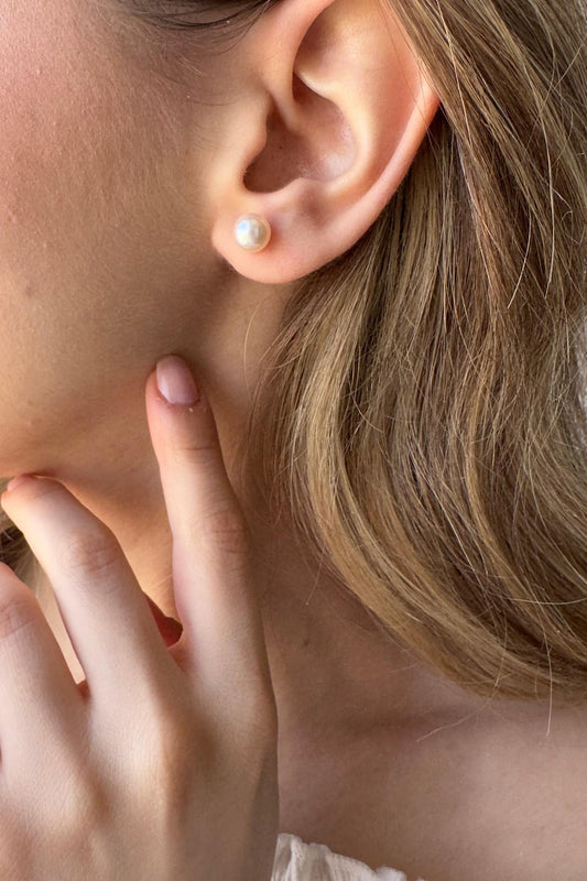 Doğal İnci Top Küpe