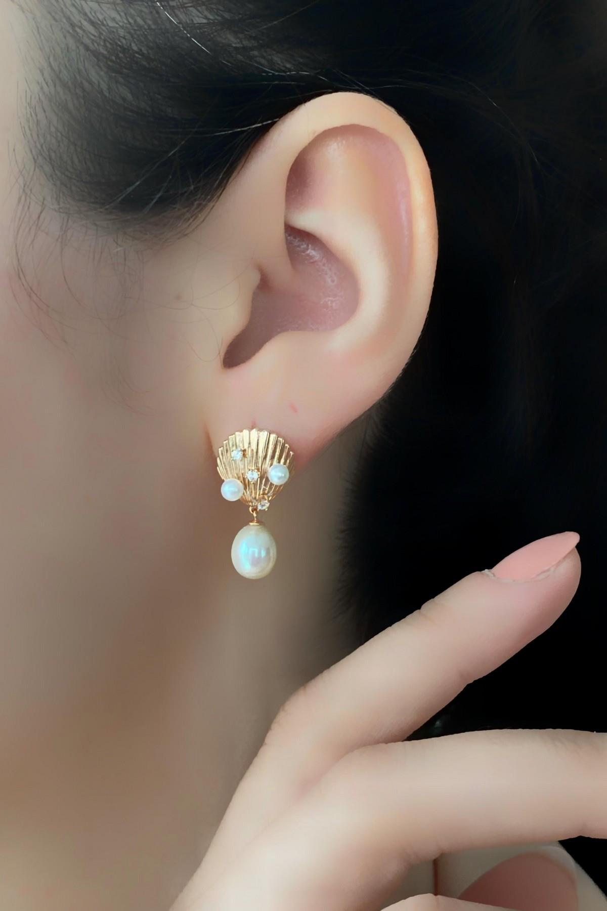 İstiridye Doğal İnci Küpe