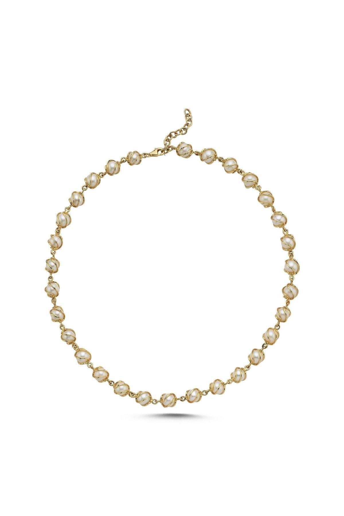 Kafesli Doğal İnci Kolye