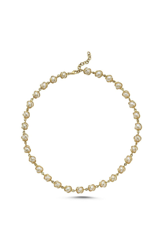 Kafesli Doğal İnci Kolye