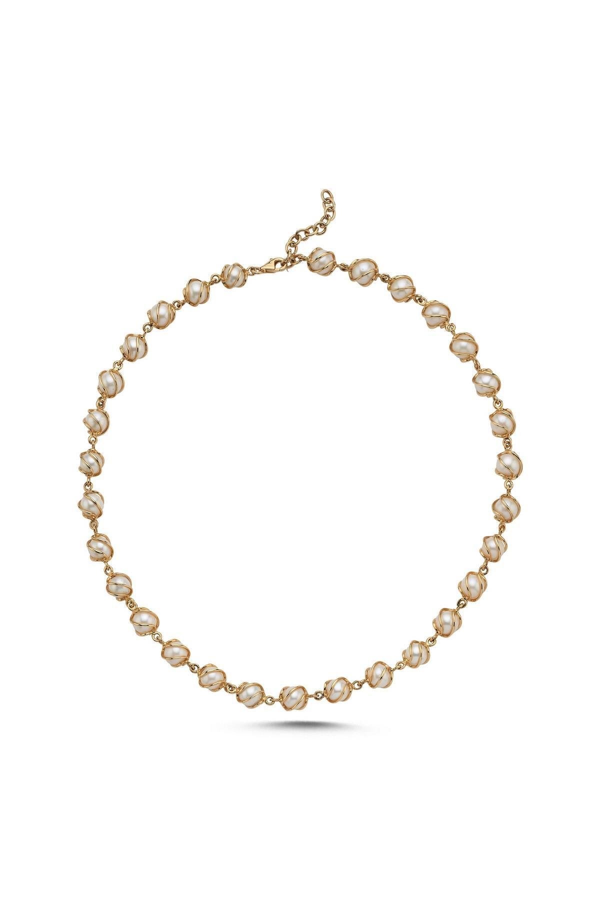 Kafesli Doğal İnci Kolye