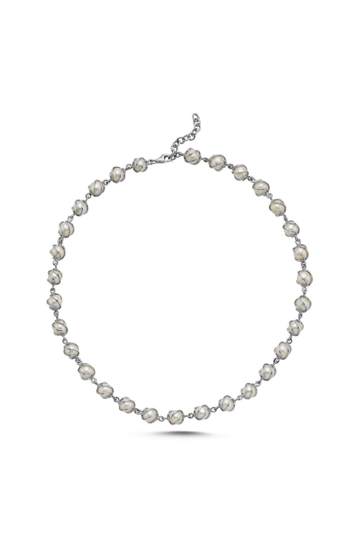 Kafesli Doğal İnci Kolye