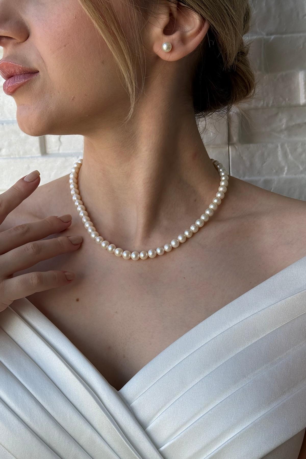 Sıralı Doğal İnci Kolye