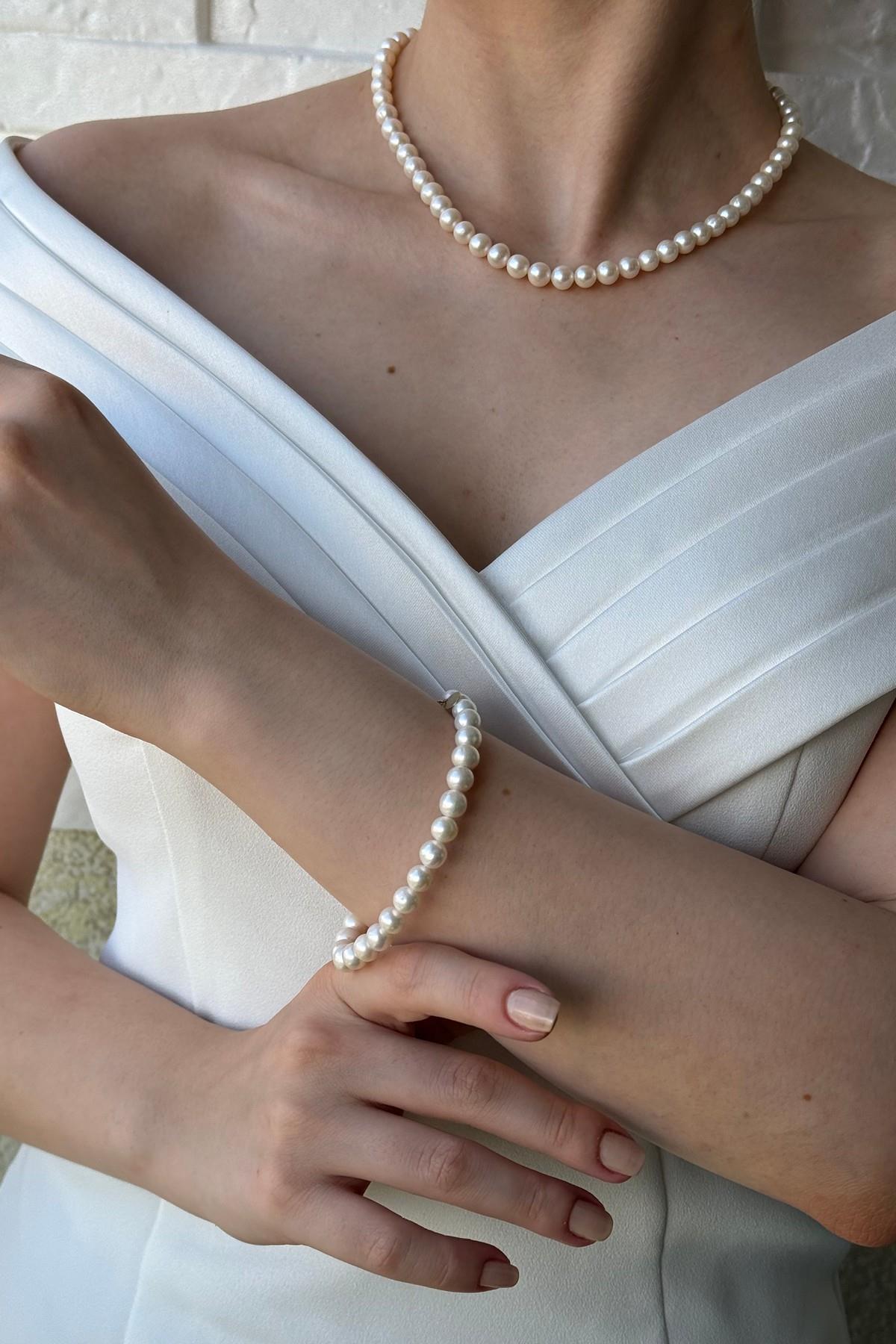 Sıralı Doğal İnci Kolye