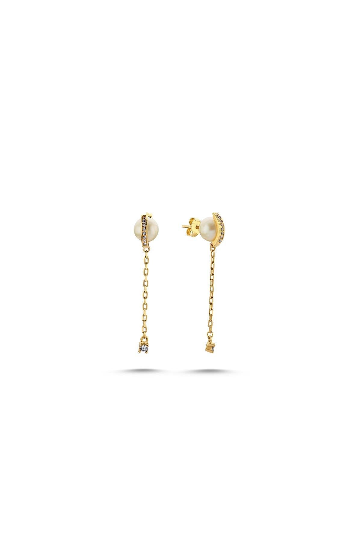 Tatlı Su Doğal İnci Sallantılı Küpe