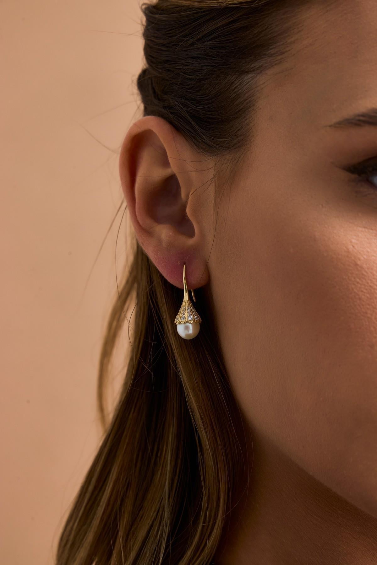 Ampul Modelli Doğal İncili Küpe Kolye Yüzük Üçlü Set