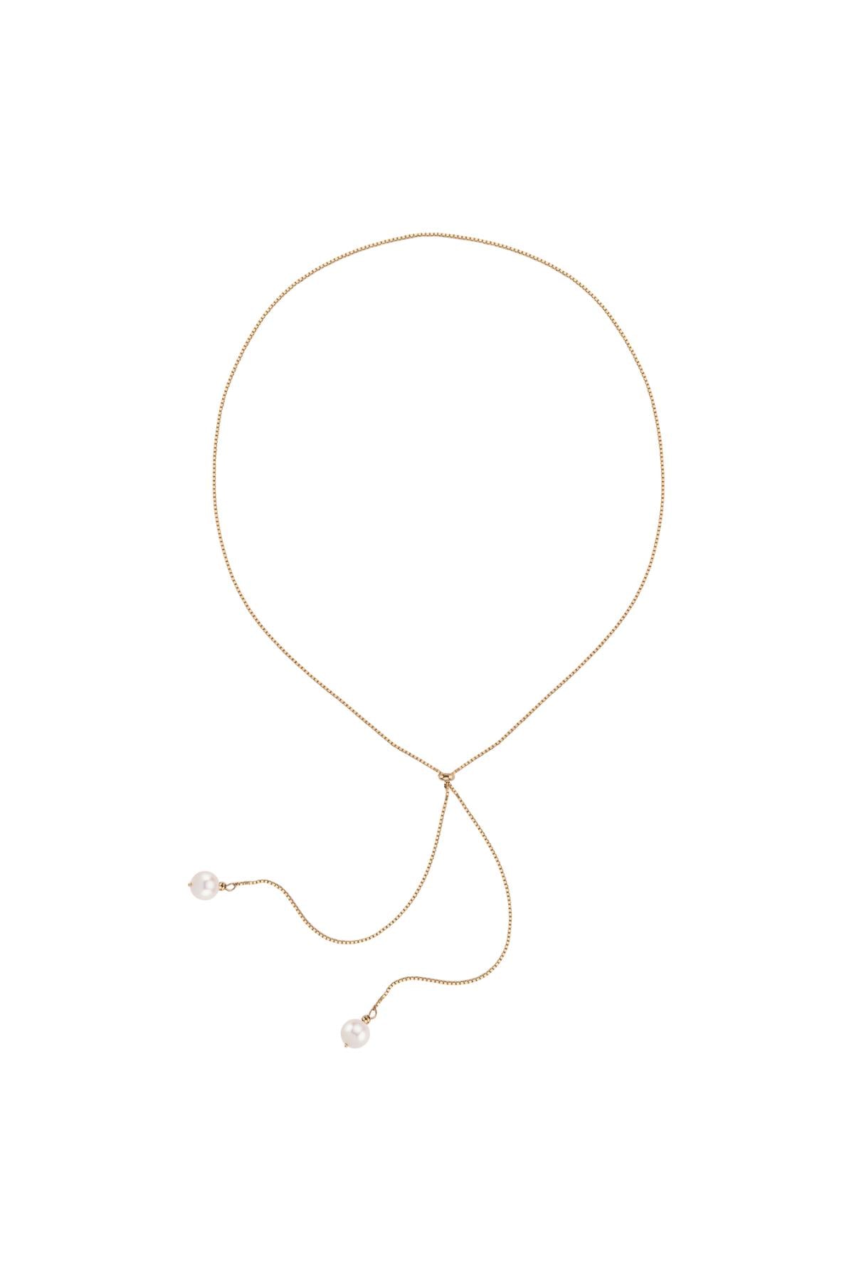 Asansör Zincirli Doğal İnci Kolye