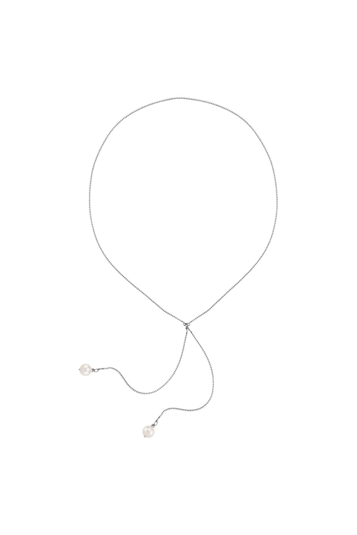 Asansör Zincirli Doğal İnci Kolye