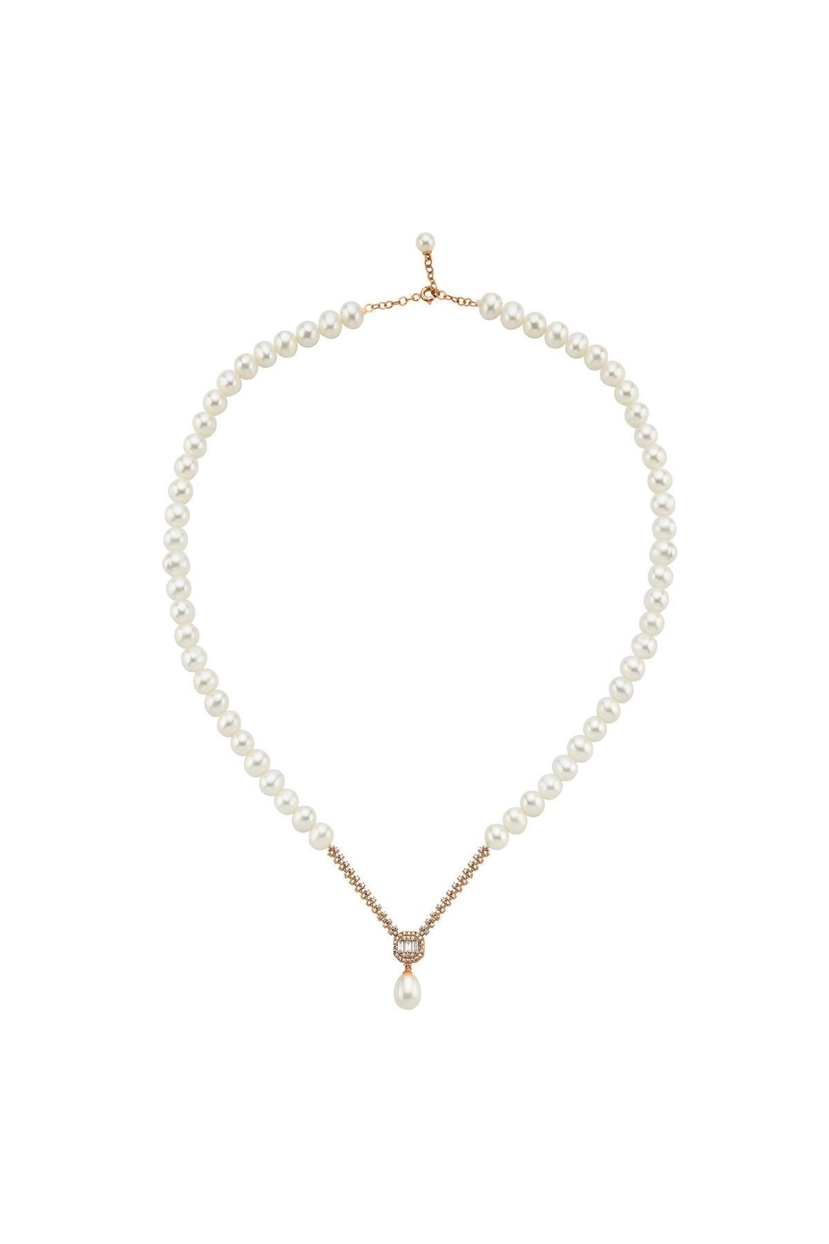 Baget Doğal İnci Kolye