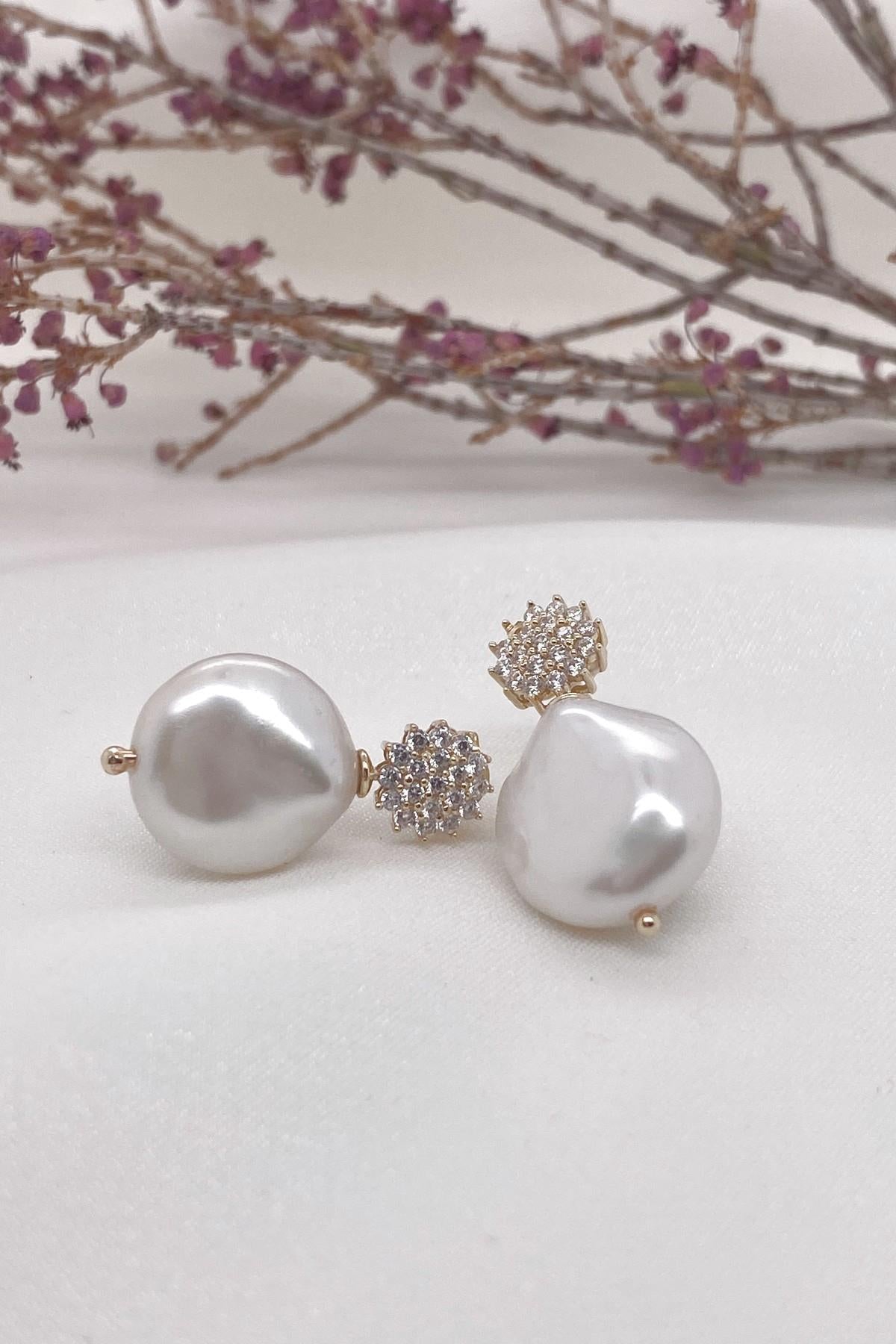 Barok Doğal İnci Küpe