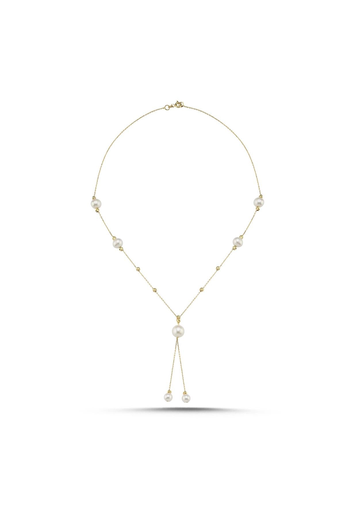 Dorikalı Sallantılı Doğal İnci Kolye