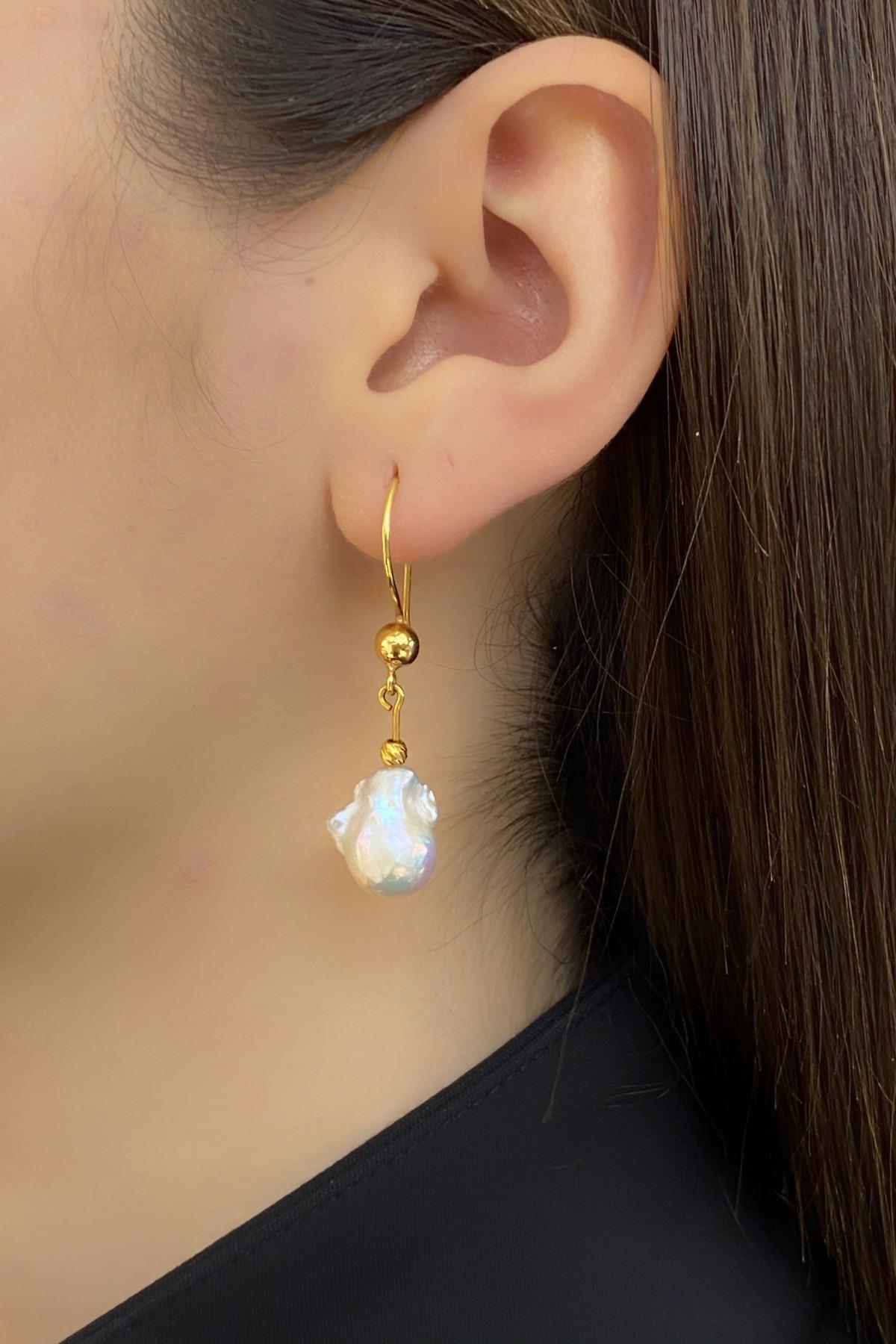 Barok Doğal İnci Küpe