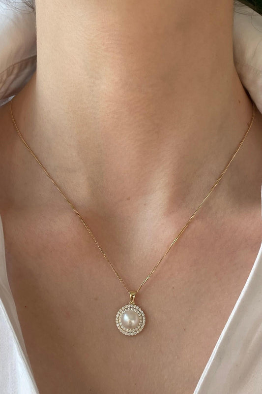 Doğal İnci Taşlı Kolye