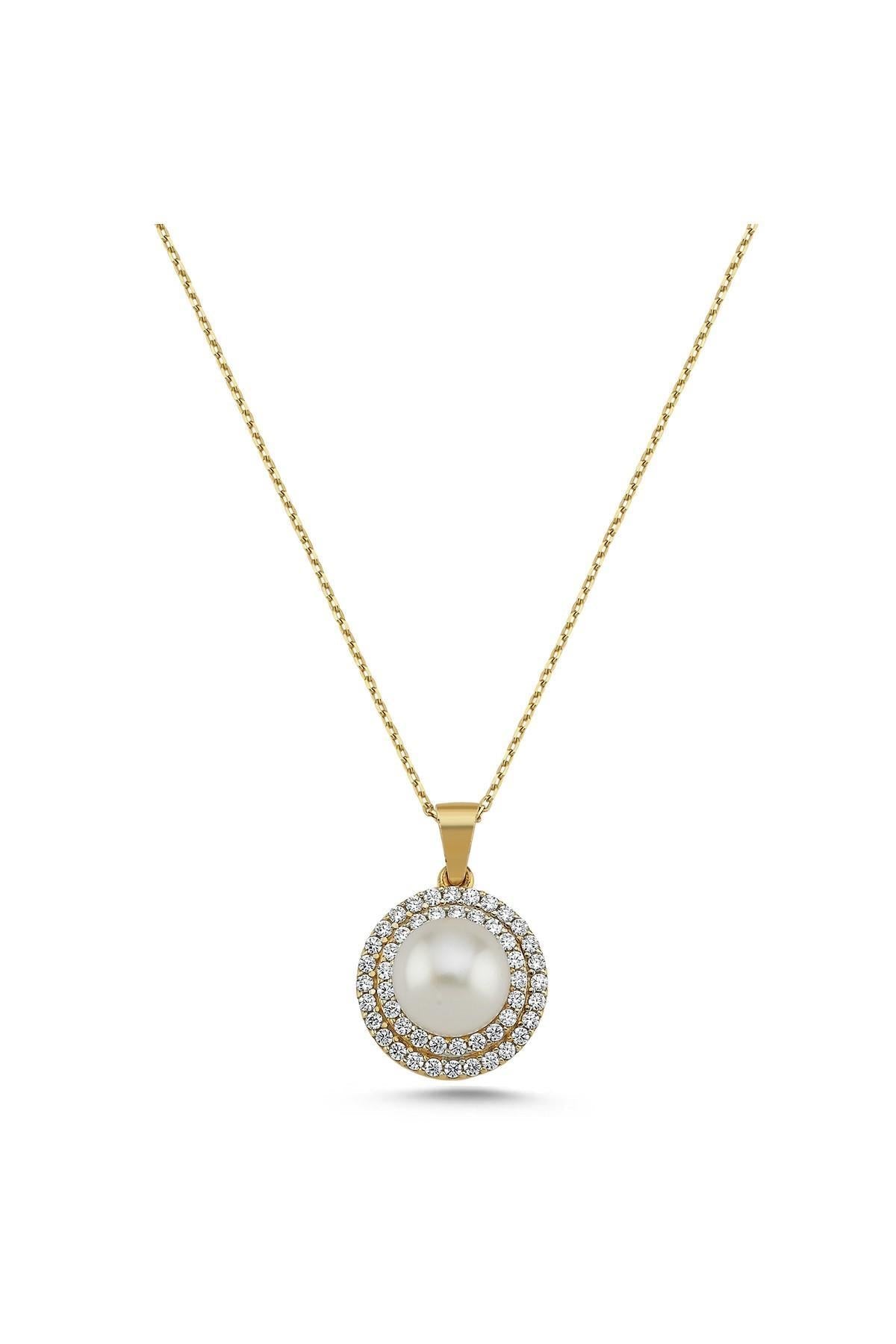 Doğal İnci Taşlı Kolye