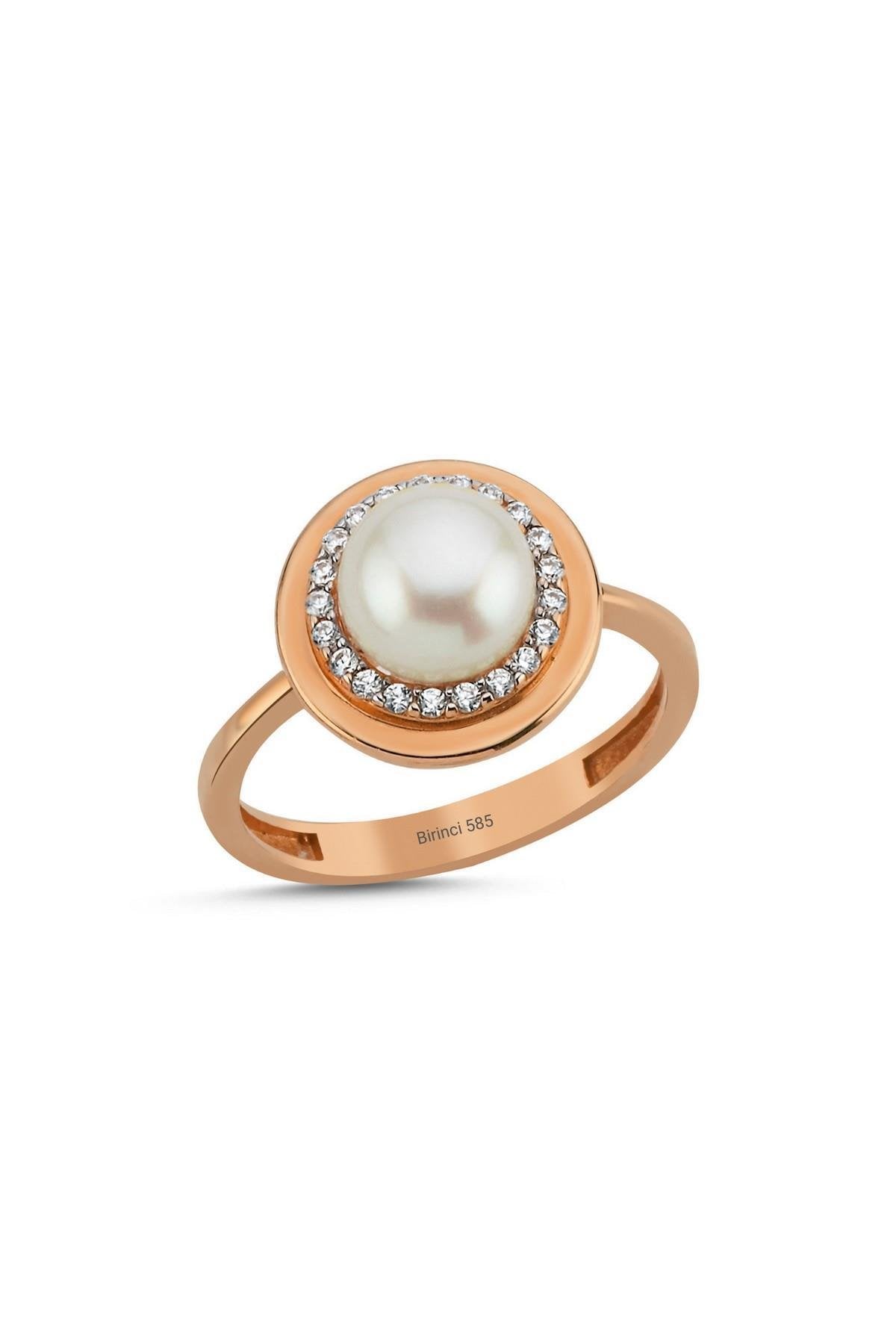 Doğal İncili Zirkon Taşlı Yüzük