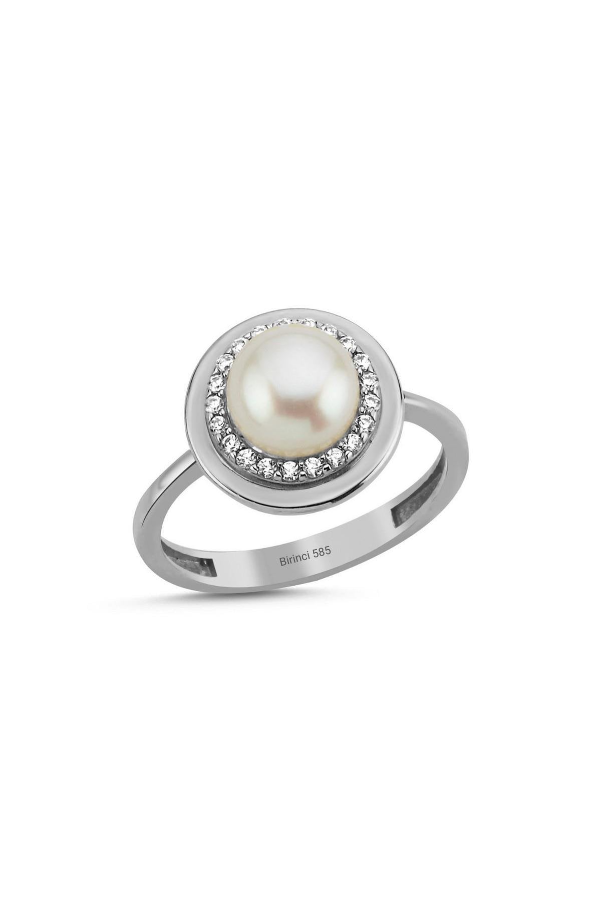 Doğal İncili Zirkon Taşlı Yüzük