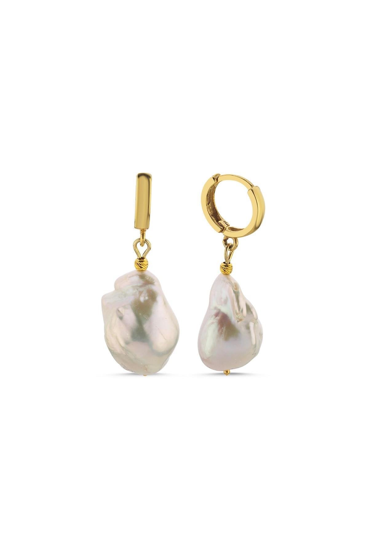 Dorikalı Barok İnci Küpe