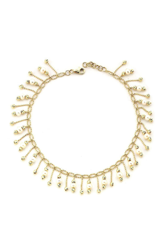 Dorikalı Doğal İnci Sallantılı Halhal