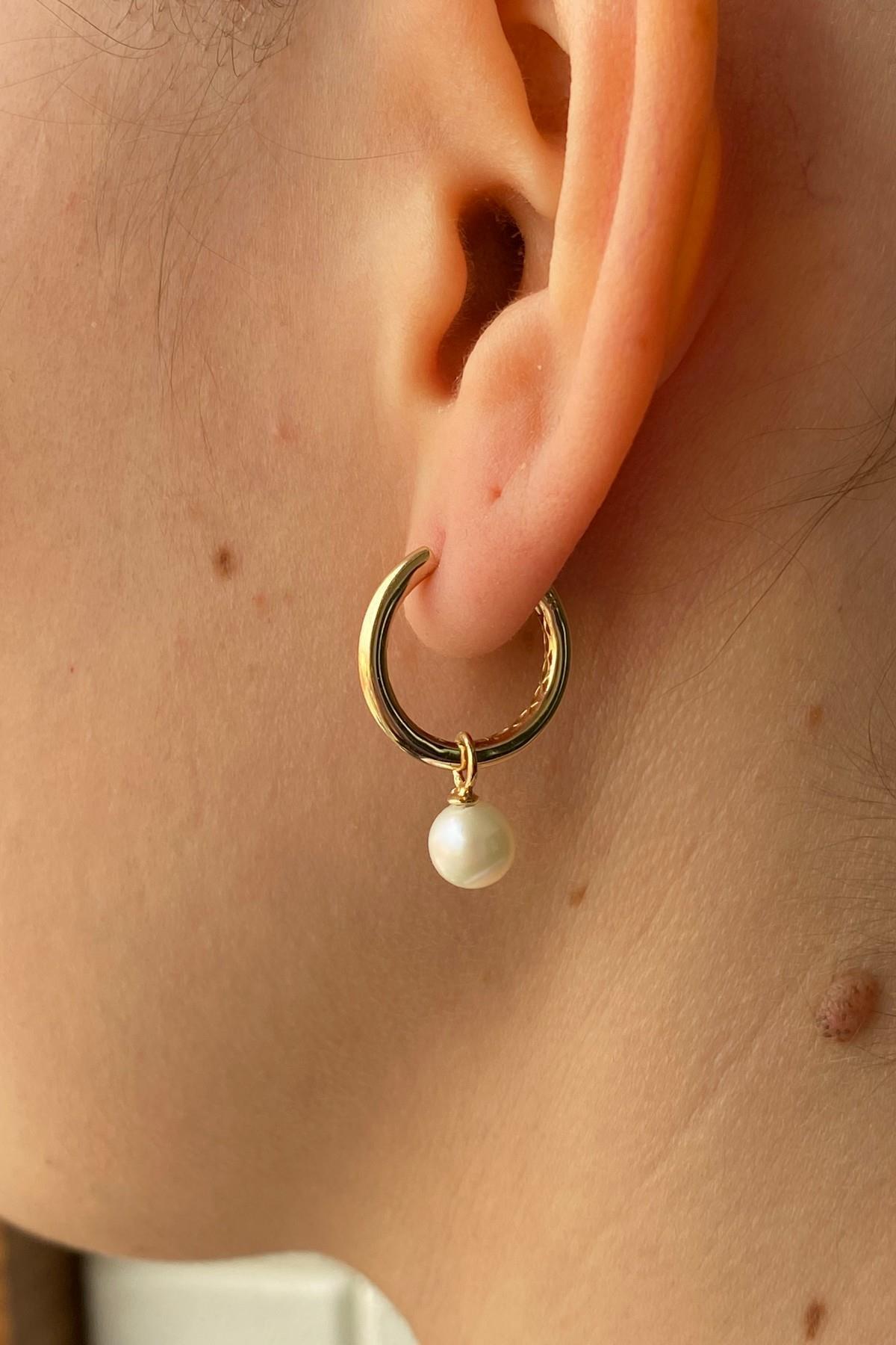 Sallantılı Doğal İnci Küpe