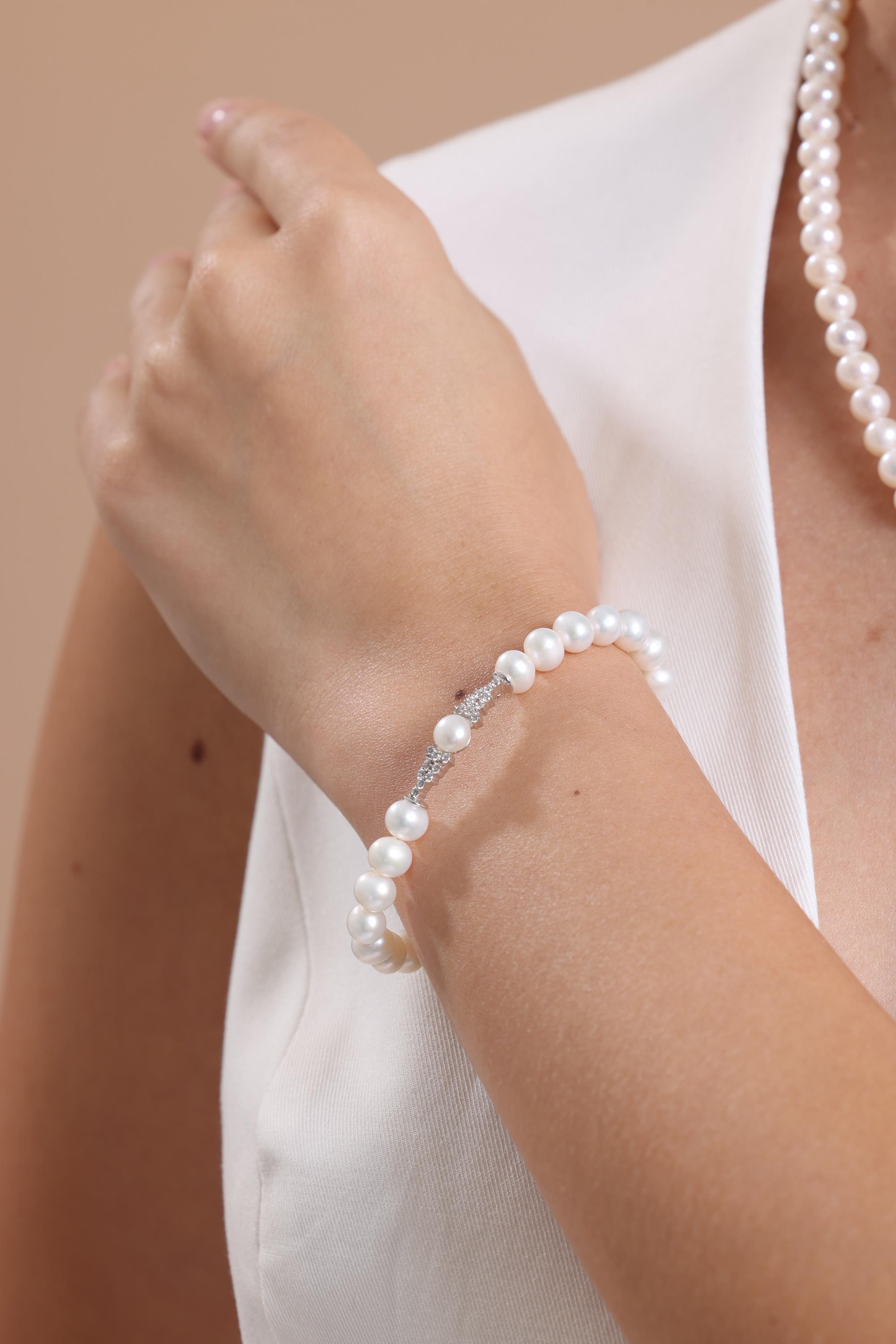 Doğal İnci Kolye Bileklik İkili Set