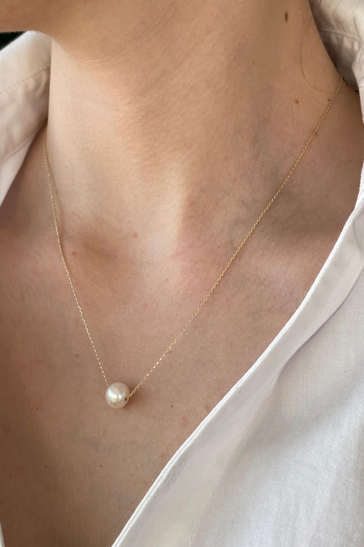 Tekli Doğal İnci Küpe Kolye İkili Set