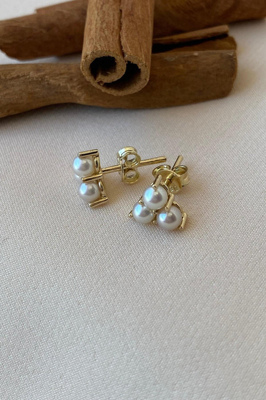 Tria Doğal İncili Üçgen Küpe