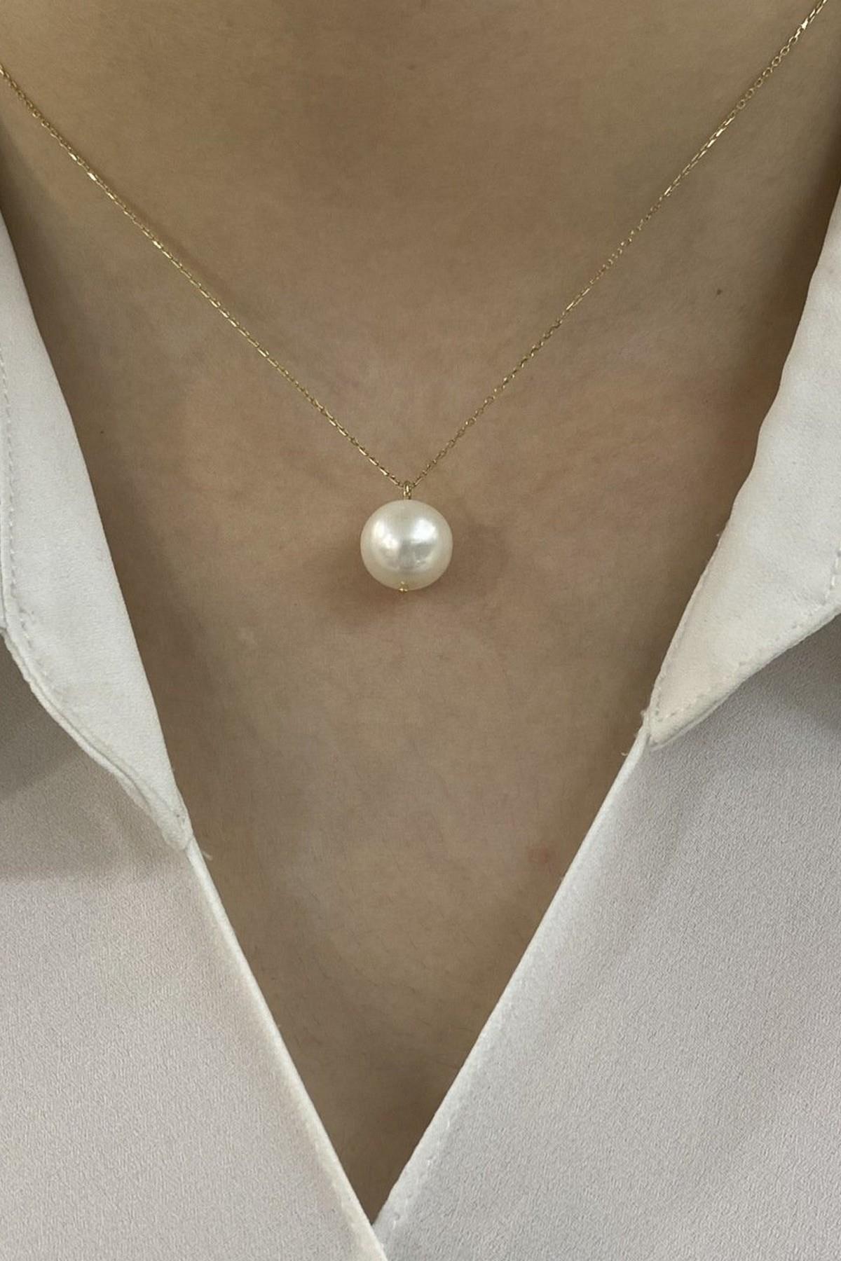 Zincirli Doğal İncili Kolye