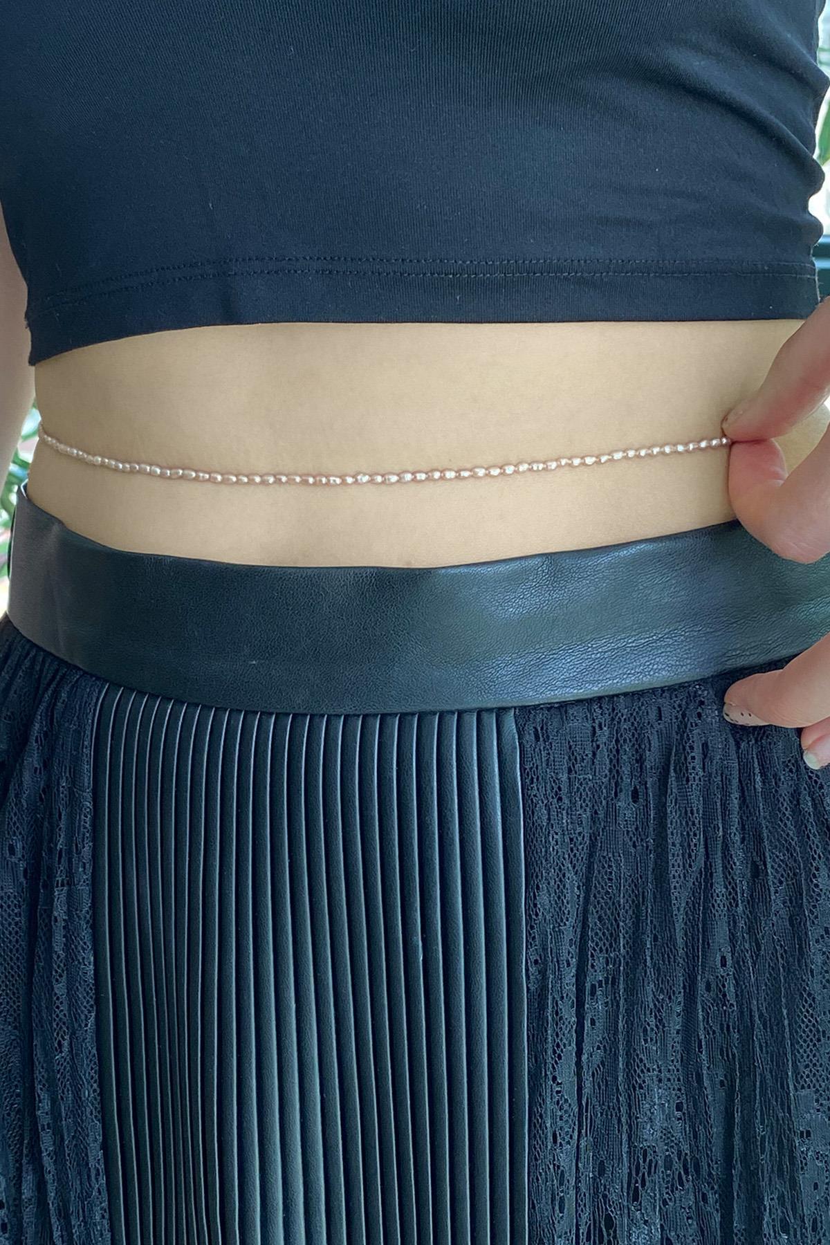 Multicolor Çıtır Doğal İnci Kemer