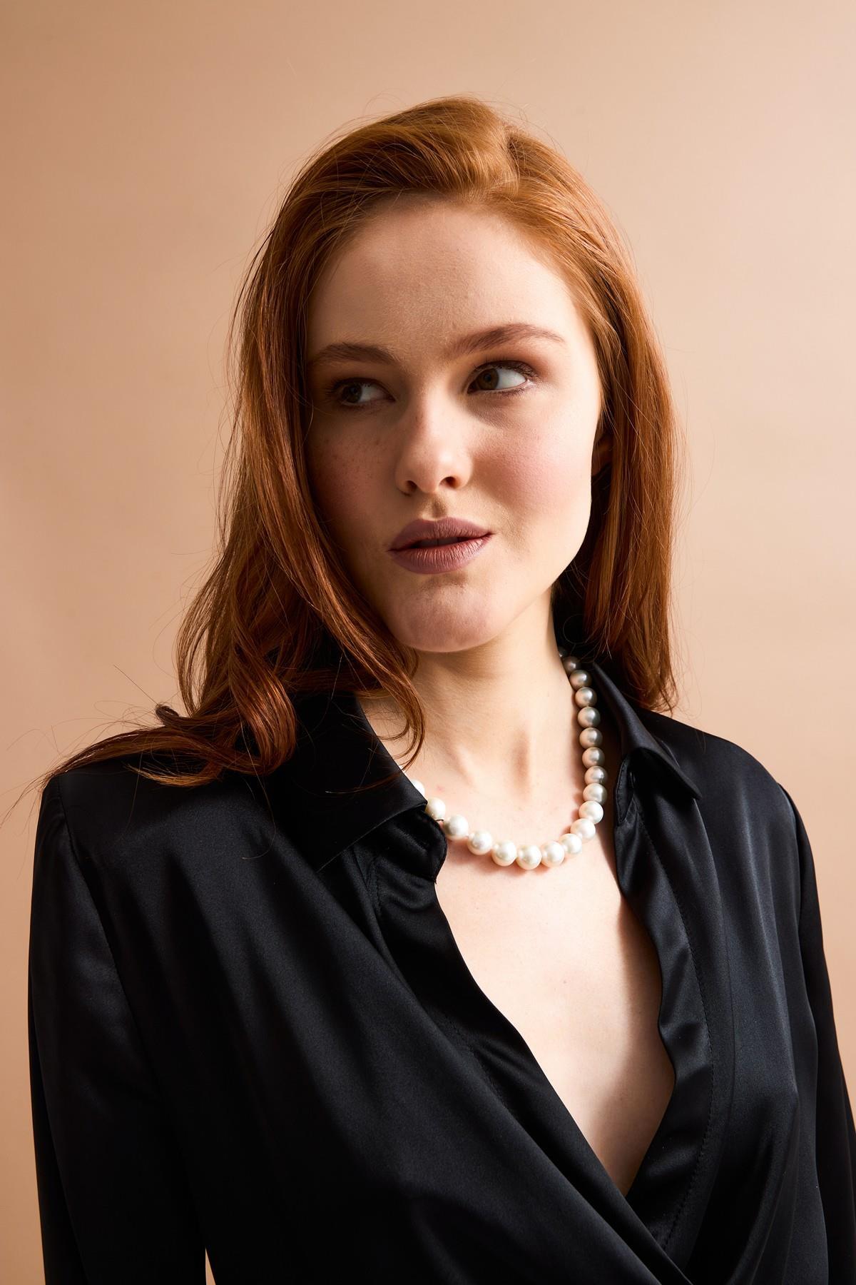 Düğümlü Ara Sıralı Doğal İnci Kolye