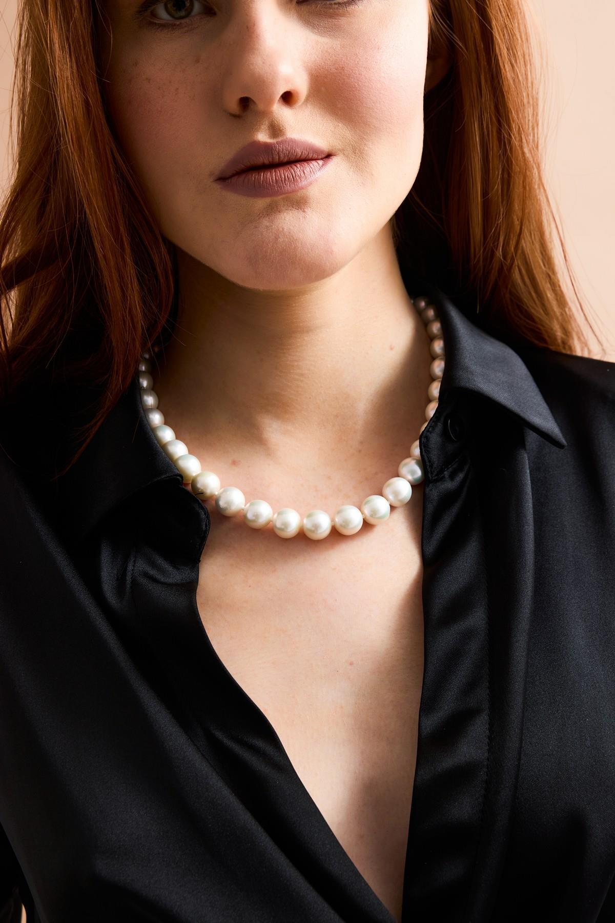 Düğümlü Ara Sıralı Doğal İnci Kolye