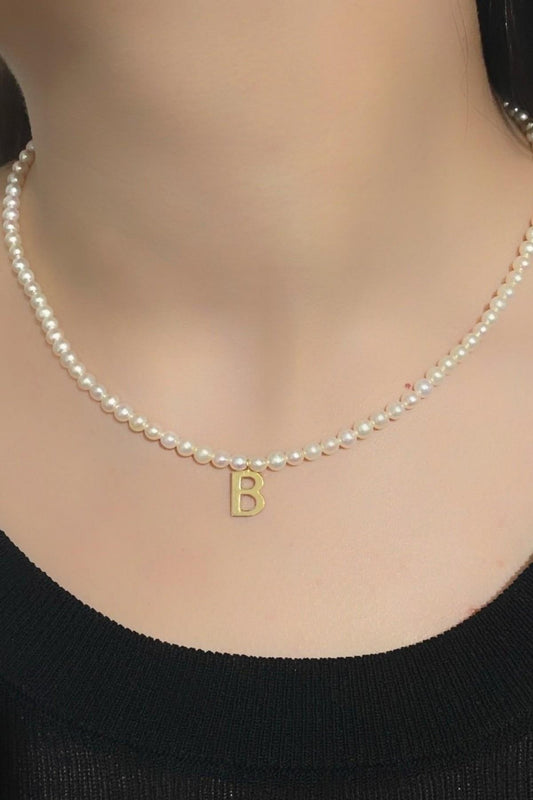 Harfli Doğal İnci Kolye