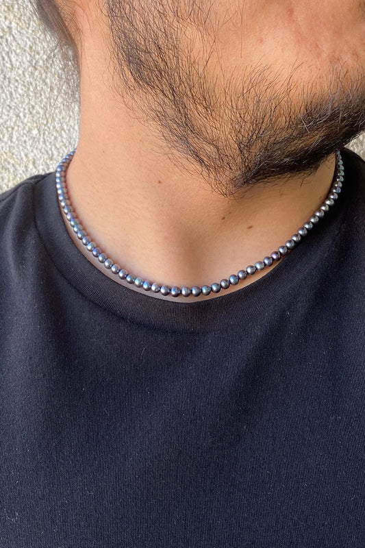 Sıralı Doğal İnci Erkek Kolye