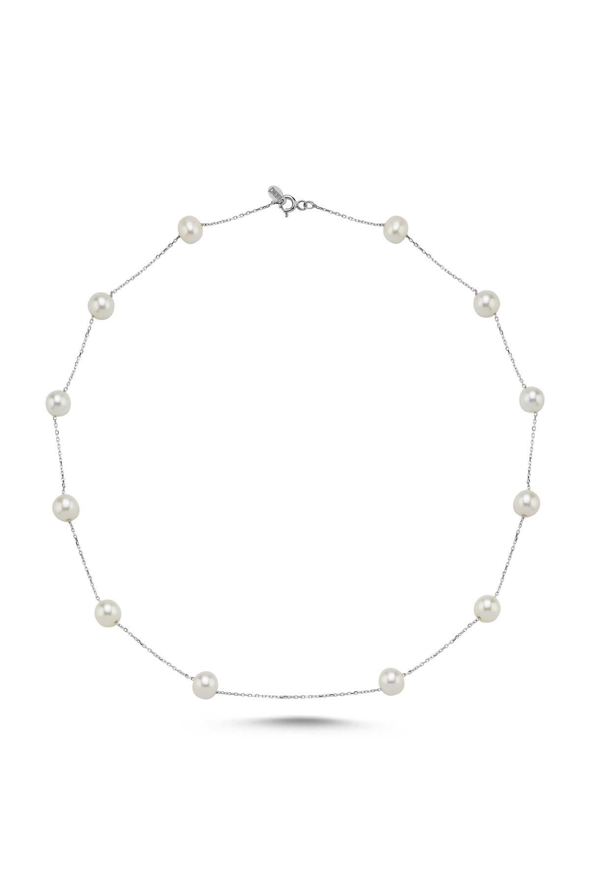 Zincirli Doğal İncili Kolye