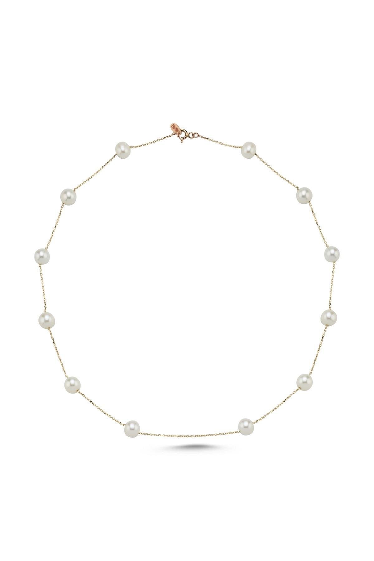 Zincirli Doğal İncili Kolye