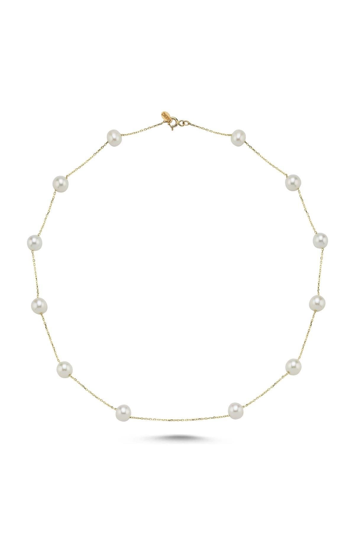 Zincirli Doğal İncili Kolye