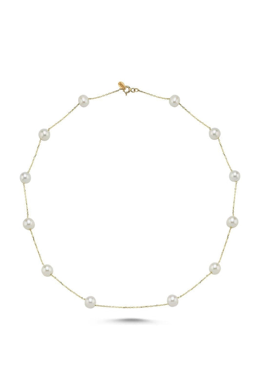 Zincirli Doğal İncili Kolye