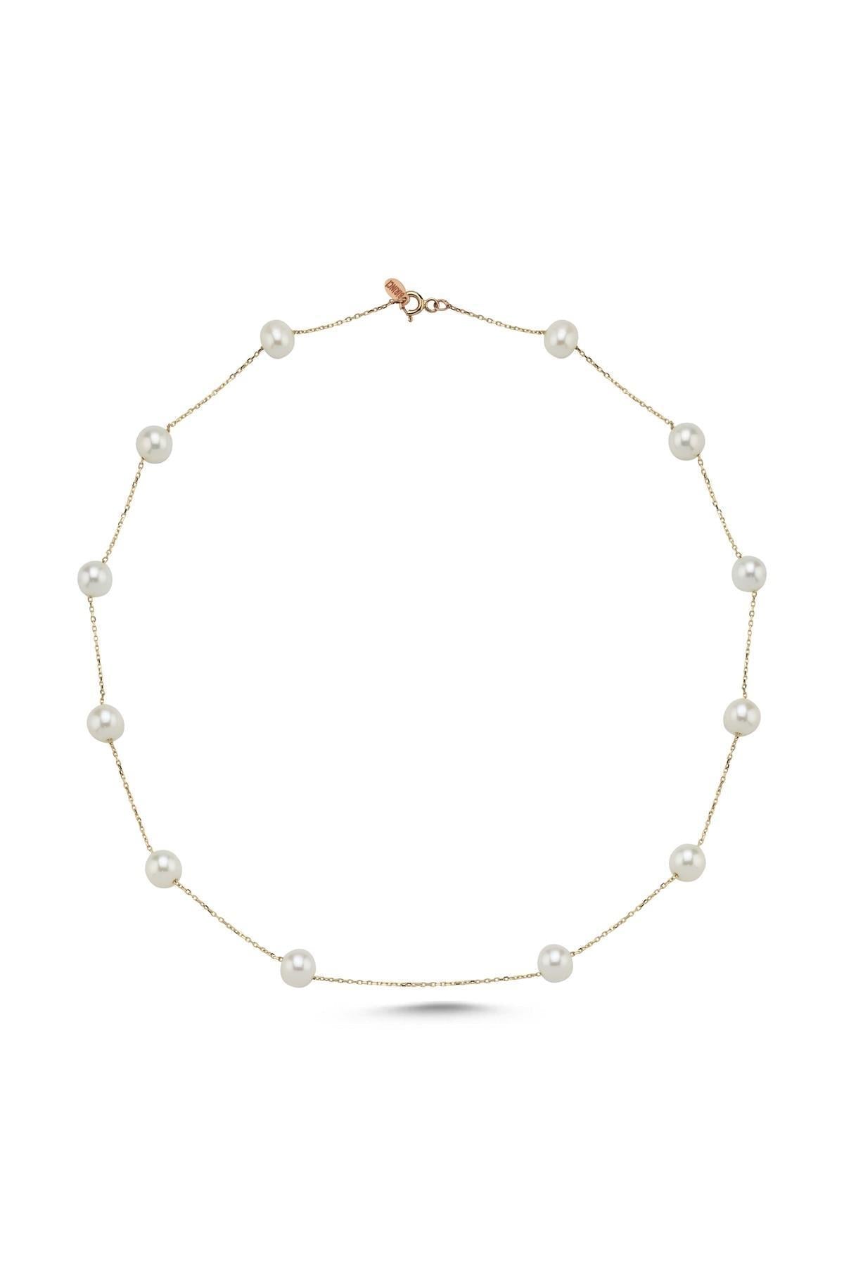 Zincirli Doğal İncili Kolye