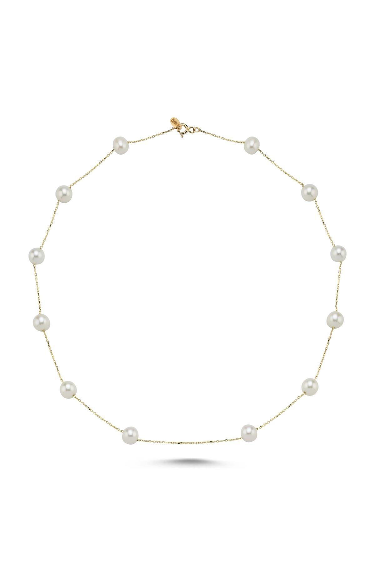 Zincirli Doğal İncili Kolye