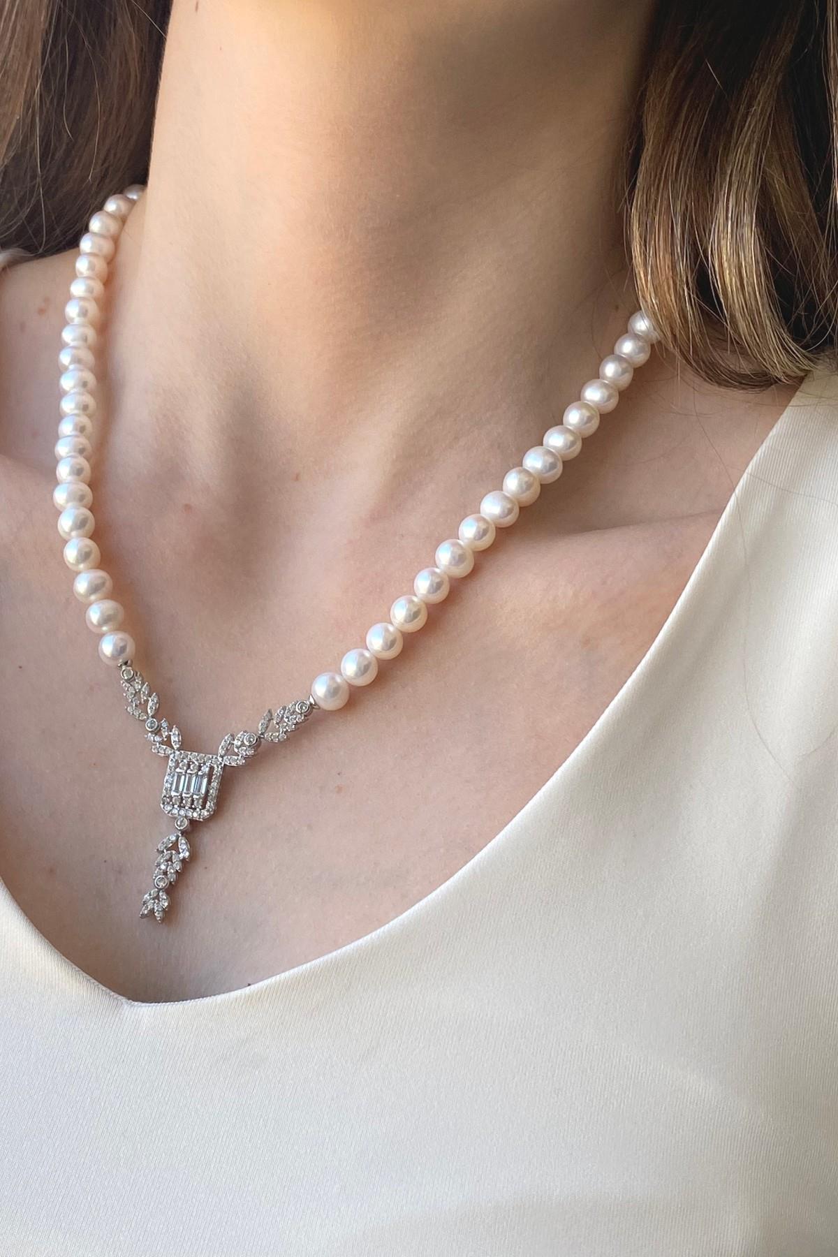 Baget Kesim Doğal İnci Kolye