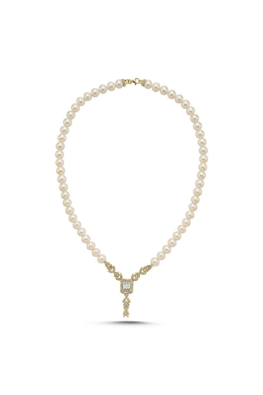 Baget Kesim Doğal İnci Kolye