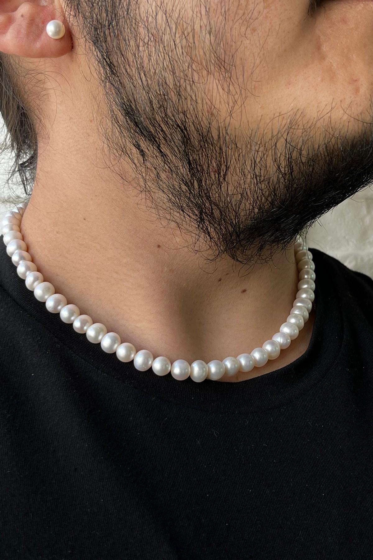 Doğal İnci Erkek Kolye